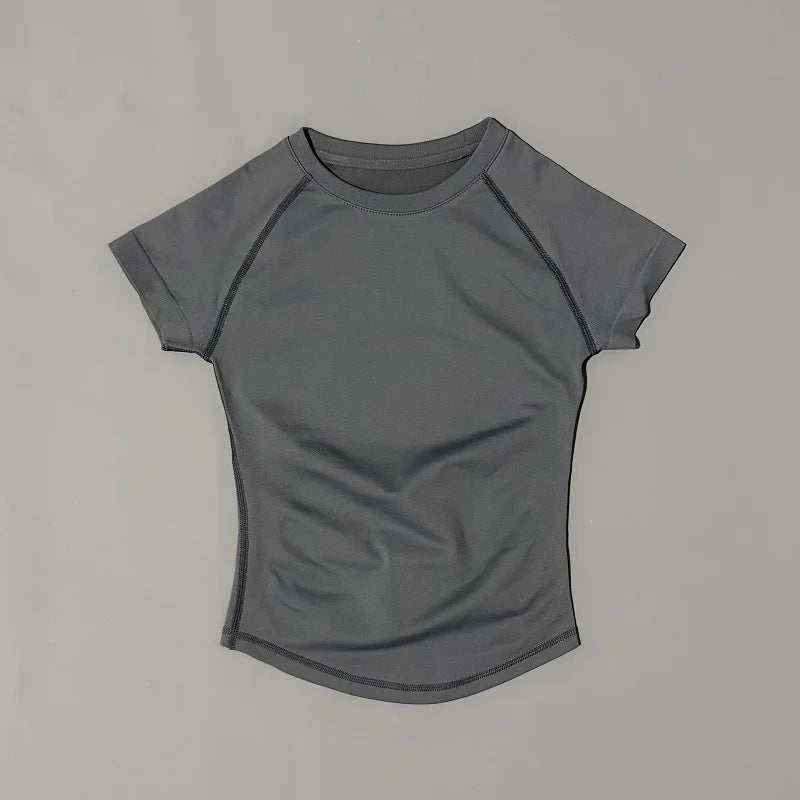 Camiseta Fitness Feminina Seamless Manga Curta