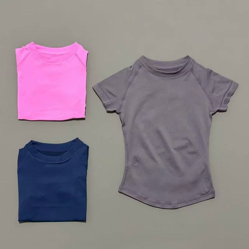 Camiseta Fitness Feminina Seamless Manga Curta