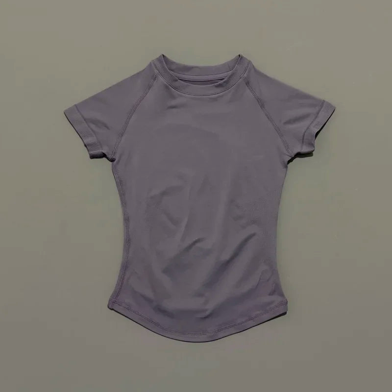 Camiseta Fitness Feminina Seamless Manga Curta