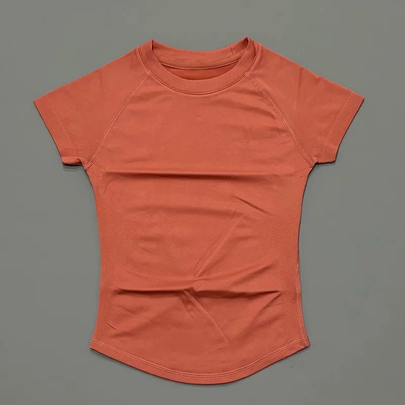 Camiseta Fitness Feminina Seamless Manga Curta