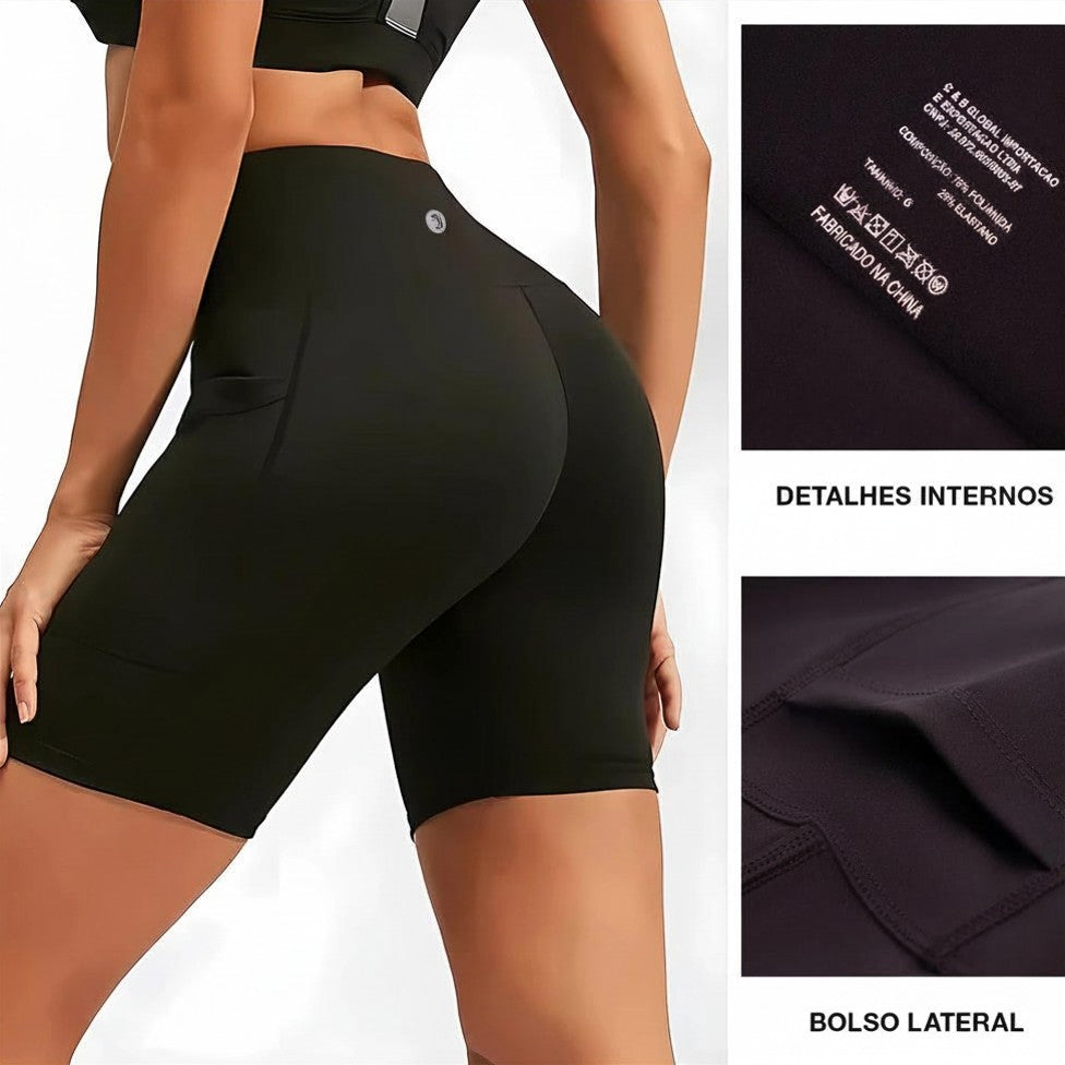 Short de Ginástica com bolso portátil Energy - Vivency